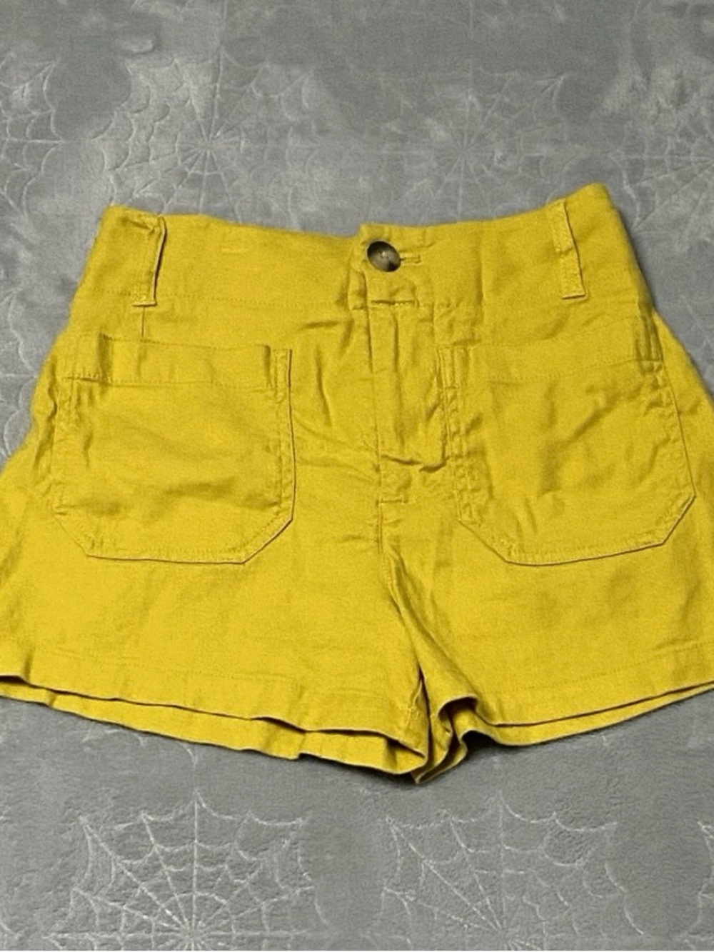 Maeve Anthropologie The Colette Shorts Womens 25 Golden Linen Blend High Rise